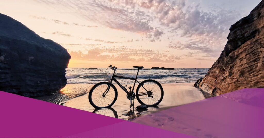 A bicycle at a beach in Bali