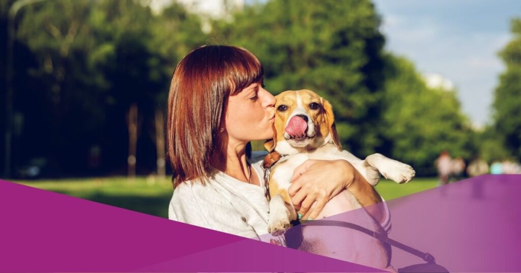 A girl taking her dog to play at pet-friendly places in jakarta