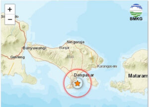 BMKG reported An Earthquake with A Magnitude of 5.1 Richter Scale Hits South Kuta Bali