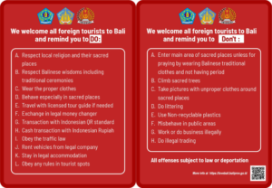 Bali tourist guidelines issued by the provincial government