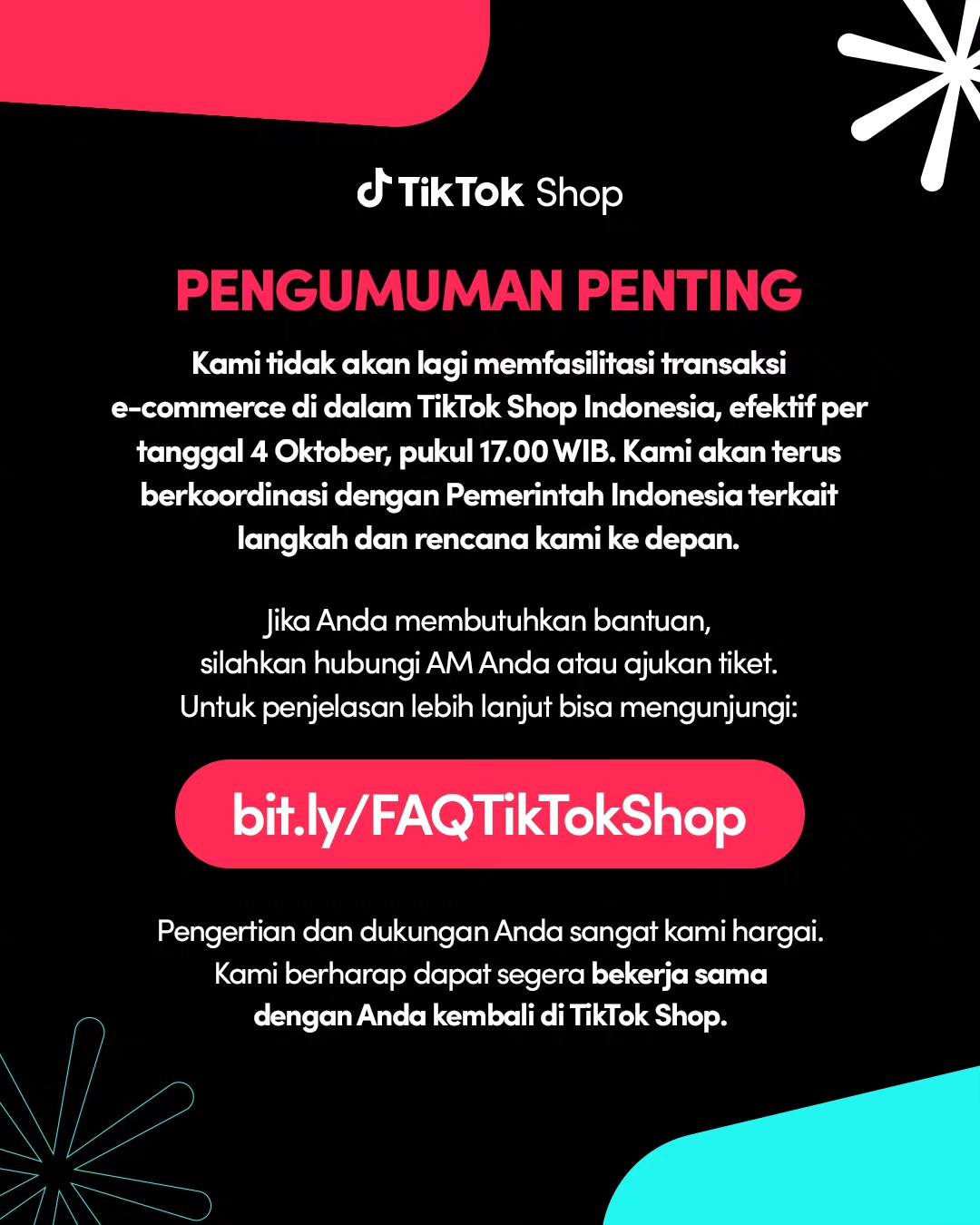 TikTok Shop officially closes in Indonesia tomorrow