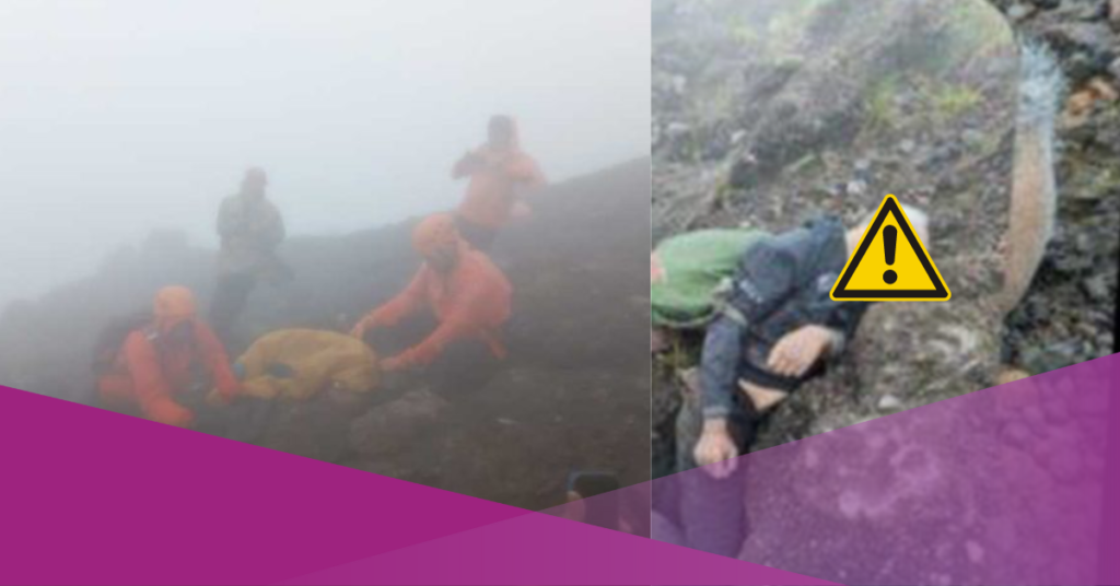 hikers body on mount agung