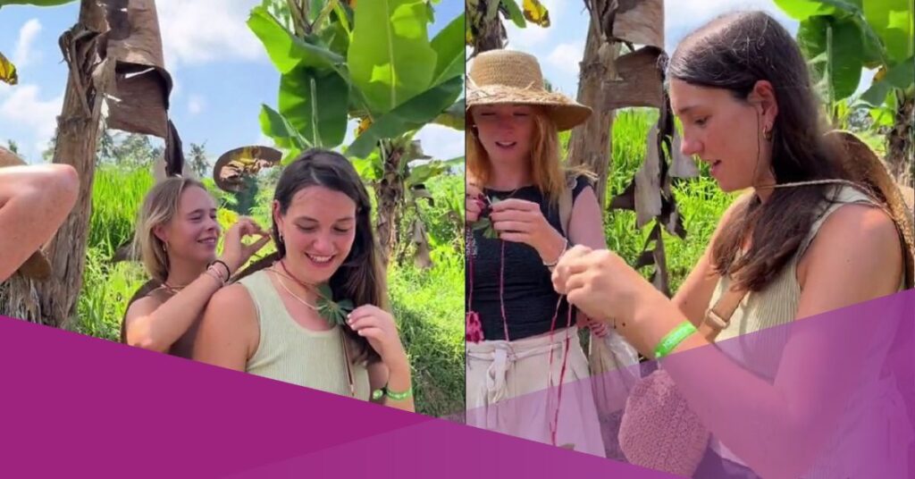 foreign tourist cassava necklace