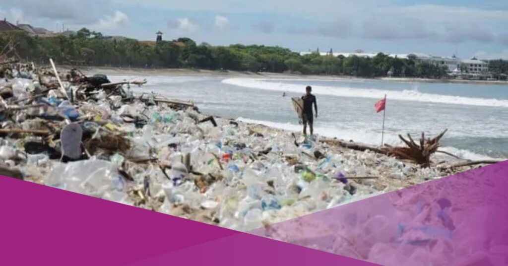 bali's trash problem in beach