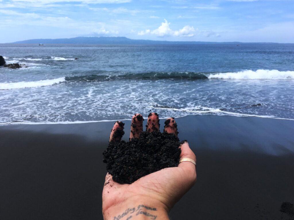 Lovina beach black sand beach bali